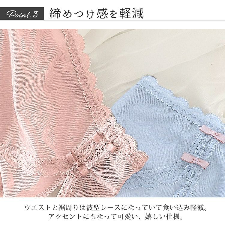 大きいサイズ レディース ドット柄シアーレースショーツ　goldy-1741【メール便可】