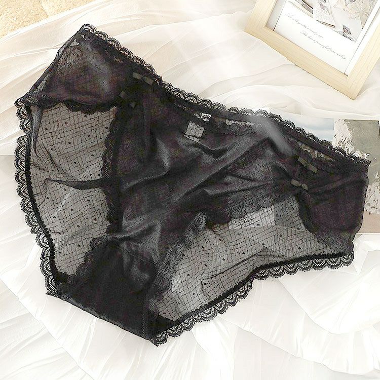 大きいサイズ レディース ドット柄シアーレースショーツ　goldy-1741【メール便可】