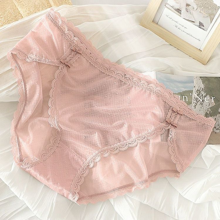 大きいサイズ レディース ドット柄シアーレースショーツ　goldy-1741【メール便可】