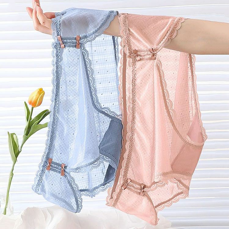 大きいサイズ レディース ドット柄シアーレースショーツ　goldy-1741【メール便可】