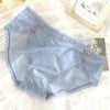 大きいサイズ レディース ドット柄シアーレースショーツ　goldy-1741【メール便可】 ブルー