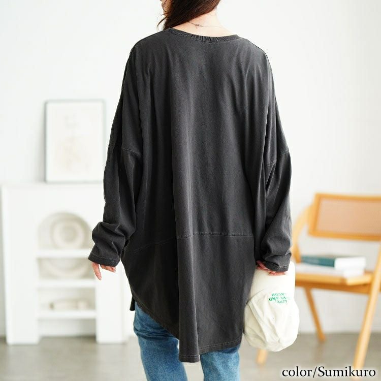 大きいサイズ レディース カレッジロゴコットンチュニック　cros-140374