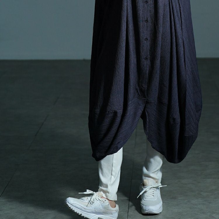 大きいサイズ レディース サイドコクーン変形シャツチュニック　nw-25047