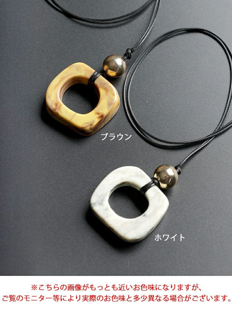 大きいサイズ レディース マーブルリングロングネックレス　goldy-1777【メール便可】
