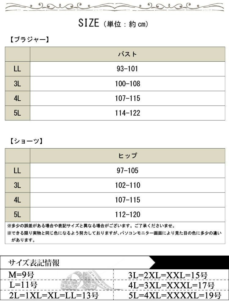 大きいサイズ レディース 谷間リボンノンワイヤーブラ＆ショーツ2点セット　nima-nj2183
