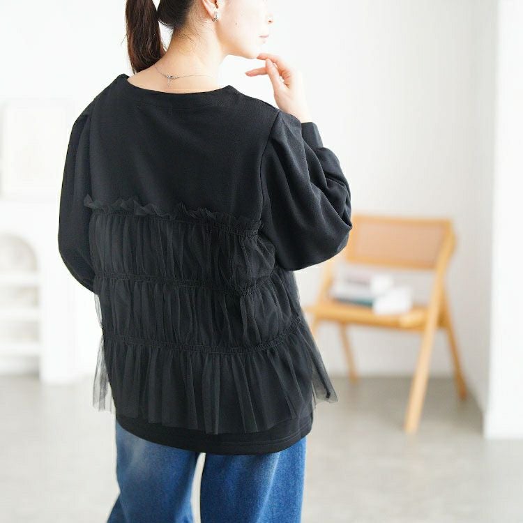 大きいサイズ レディース チュールビスチェドッキングプルオーバー　fem-619