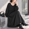 大きいサイズ レディース 袖口タックドッキングバルーンワンピース　fem-616