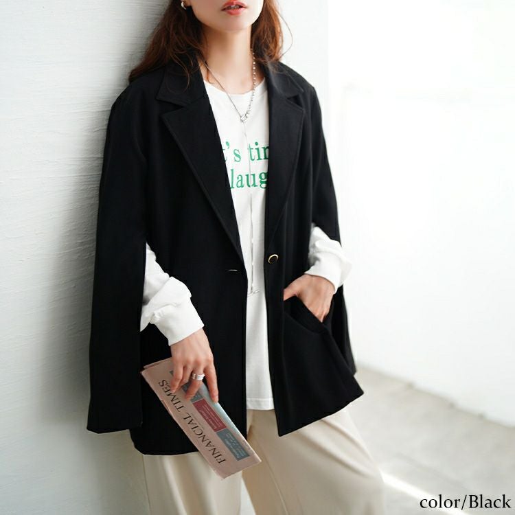 大きいサイズ レディース 2wayスリーブテーラードジャケット　tana-ww650034