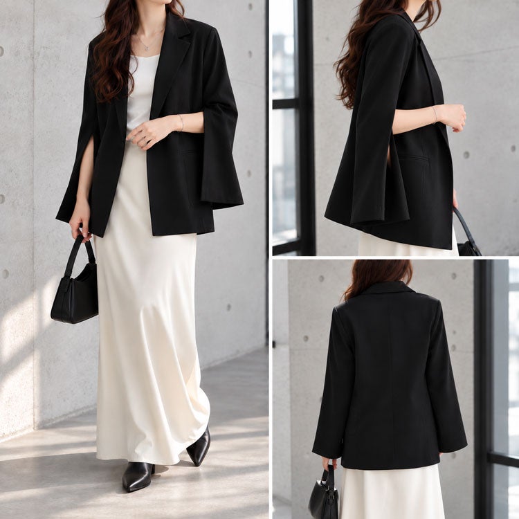 大きいサイズ レディース 2wayスリーブテーラードジャケット　tana-ww650034