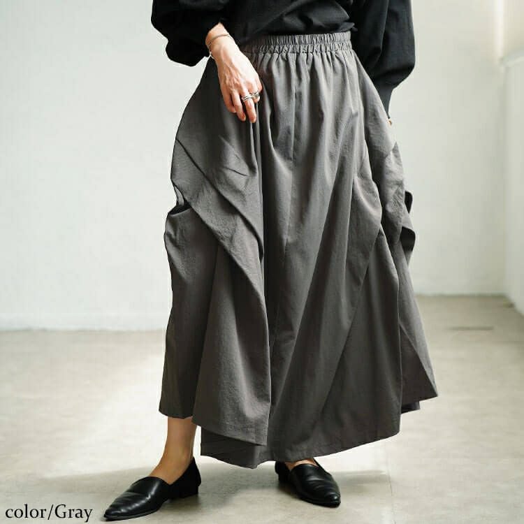 大きいサイズ レディース サイドタック変形スカート　sw-0813