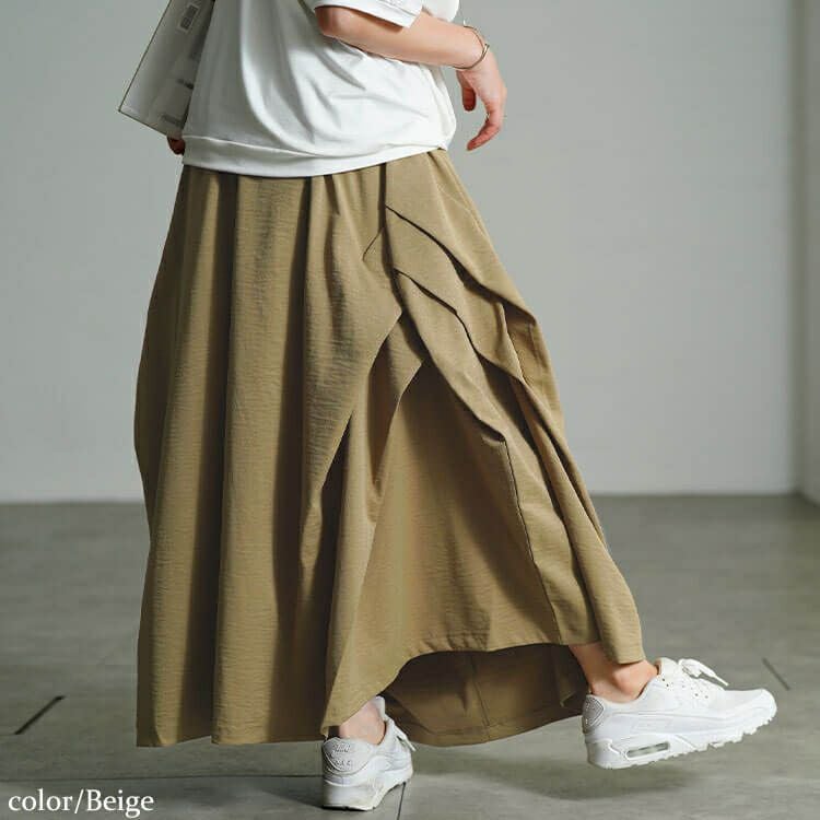 大きいサイズ レディース サイドタック変形スカート　sw-0813