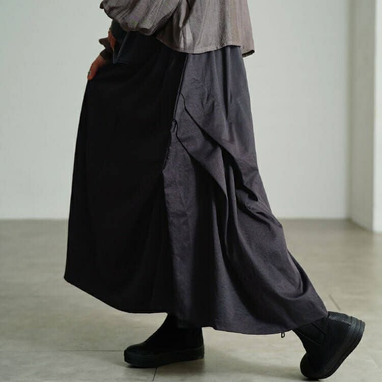 大きいサイズ レディース サイドタック変形スカート　sw-0813