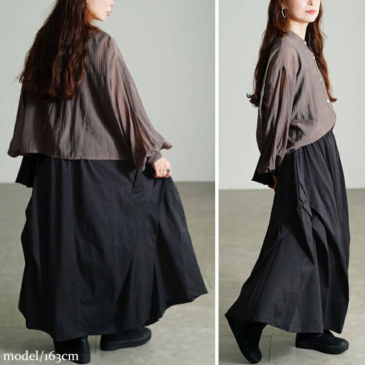 大きいサイズ レディース サイドタック変形スカート　sw-0813