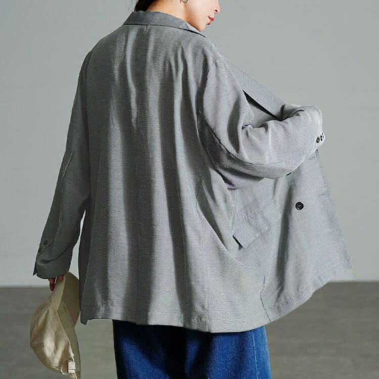 大きいサイズ レディース オーバーサイズメッシュテーラードジャケット　sw-0800 【メール便可】