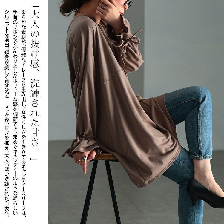 大きいサイズ レディース リボンキャンディスリーブチュニック　bai-0193