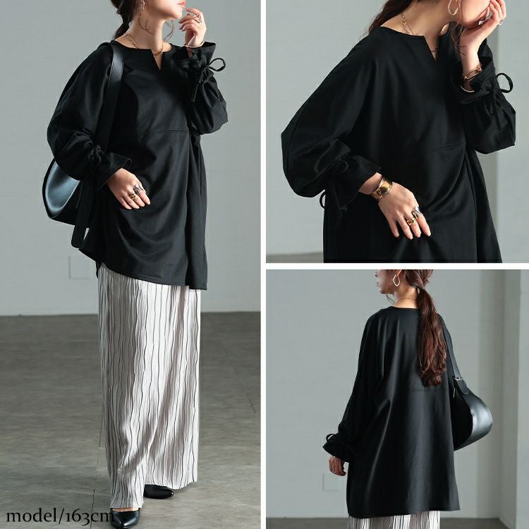 大きいサイズ レディース リボンキャンディスリーブチュニック　bai-0193