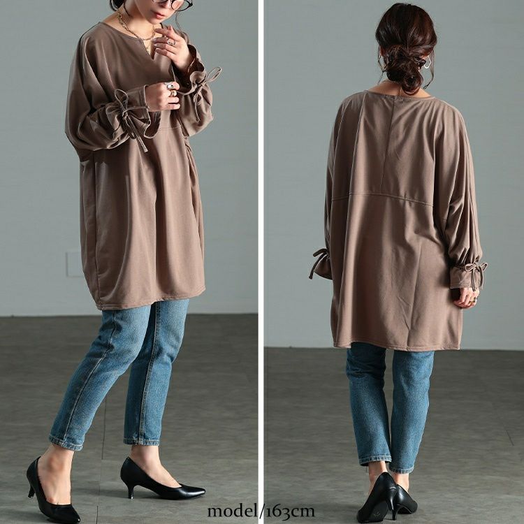 大きいサイズ レディース リボンキャンディスリーブチュニック　bai-0193