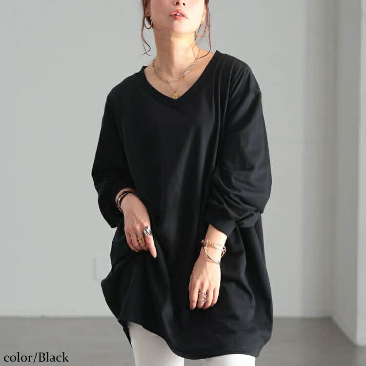 大きいサイズ レディース 脇ギャザー切り替えコクーンチュニック　bai-0191