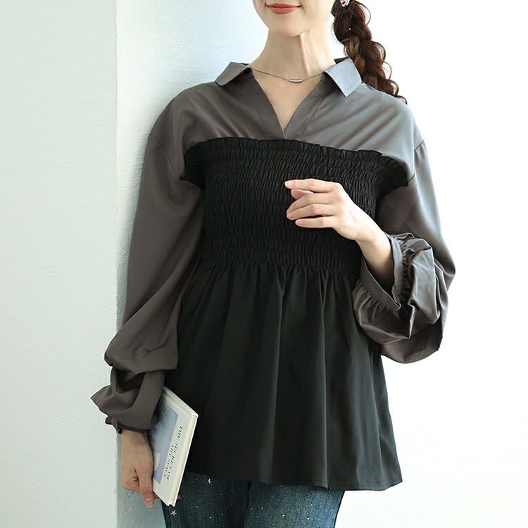 大きいサイズ レディース シャツドッキングペプラムビスチェトップス　tog-1052 【メール便可】