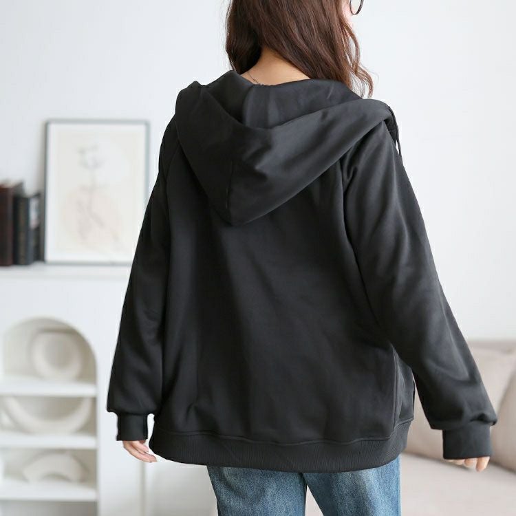 大きいサイズ レディース エンボスハート付きダブルジップパーカー　goldy-1765