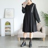 大きいサイズ レディース サイドラインフリル袖ワンピース　goldy-1750 ブラック