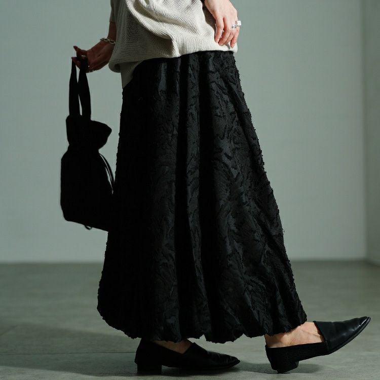 大きいサイズ レディース 花柄ジャガードバルーンスカート　nw-25044