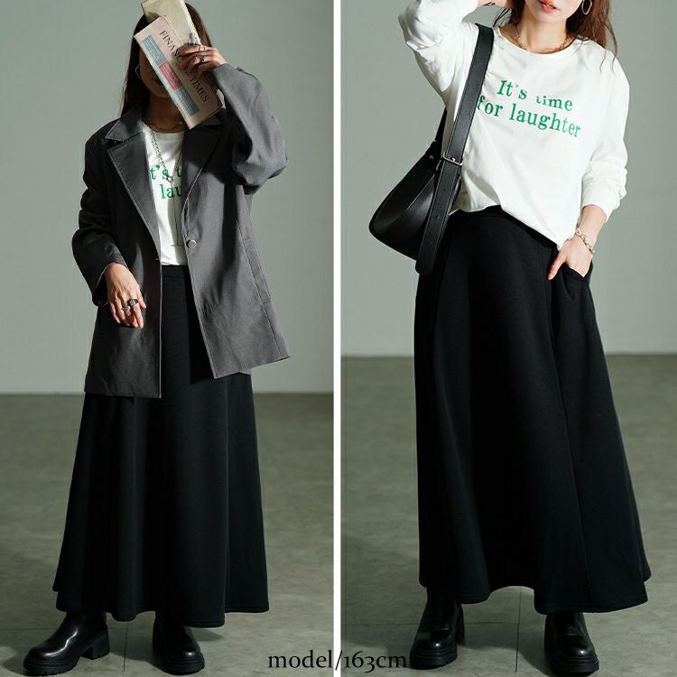 大きいサイズ レディース 裏シャギータックフレアスカート　sw-0802