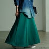 大きいサイズ レディース 裏シャギータックフレアスカート　sw-0802 グリーン