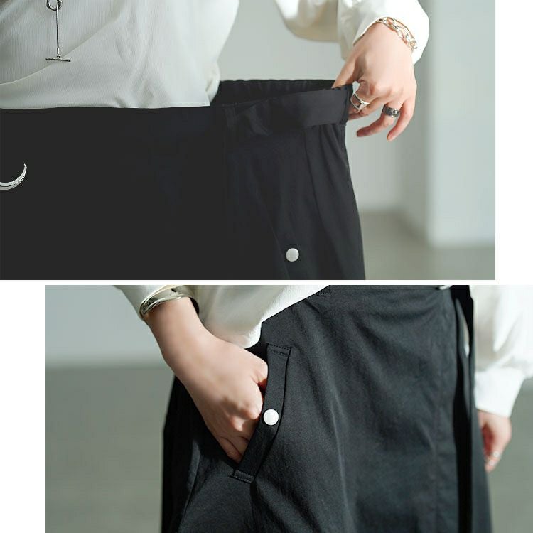 大きいサイズ レディース アシメ切り替えドロストフレアスカート　sw-0792