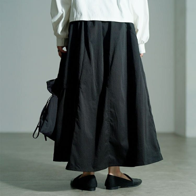 大きいサイズ レディース アシメ切り替えドロストフレアスカート　sw-0792