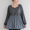 大きいサイズ レディース ドッキングバルーンペプラムプルオーバー　fem-612
