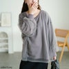 大きいサイズ レディース チュールレイヤードボリューム袖トレーナー　fem-611 グレー