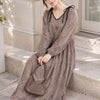 大きいサイズ レディース 花柄配色パイピング肩リボンワンピース　fem-608 【メール便可】