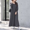 大きいサイズ レディース 袖シャーリングヘンリーネックワンピース　fem-607