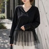 大きいサイズ レディース チュールドッキングプルオーバー　fem-605