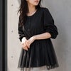 大きいサイズ レディース チュールドッキングペプラムチュニック　fem-604 【メール便可】