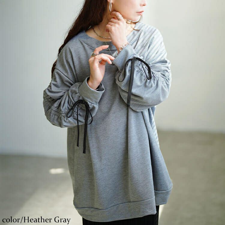 大きいサイズ レディース ドロストスリーブプルオーバー　fem-603