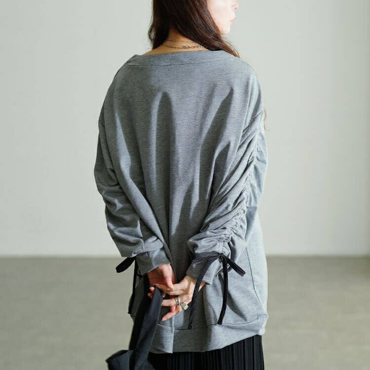 大きいサイズ レディース ドロストスリーブプルオーバー　fem-603