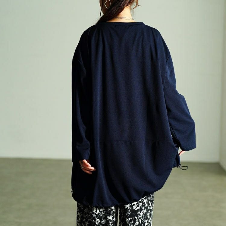 大きいサイズ レディース Vネックバックドロストチュニック　bai-0198