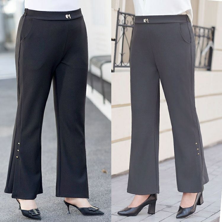 大きいサイズ レディース サイドスリットフレアパンツ　goldy-1751