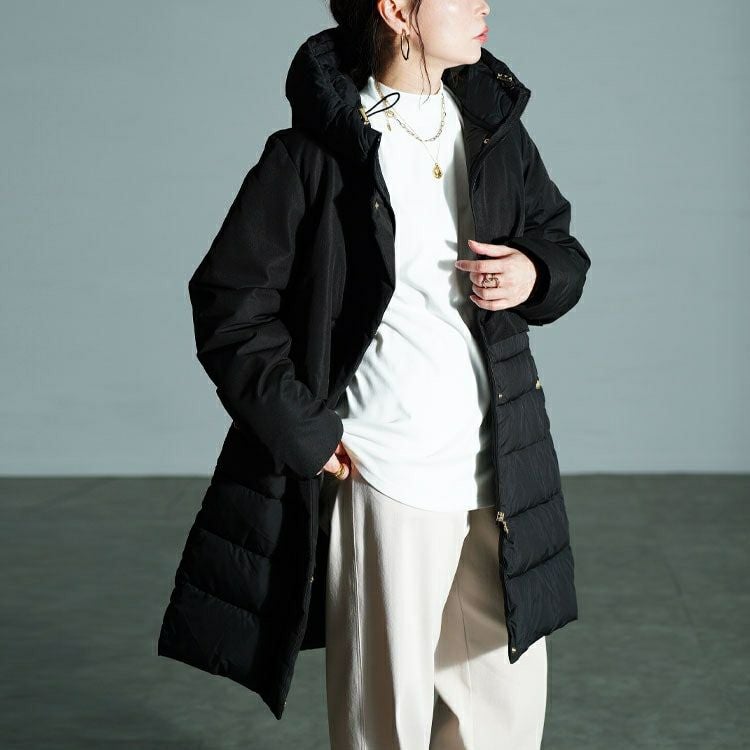 大きいサイズ レディース 撥水＆防風ファイバーダウンコート　mnfk-552820