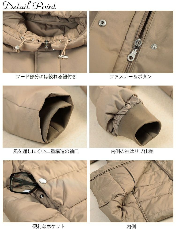 大きいサイズ レディース 撥水＆防風ファイバーダウンコート　mnfk-552820