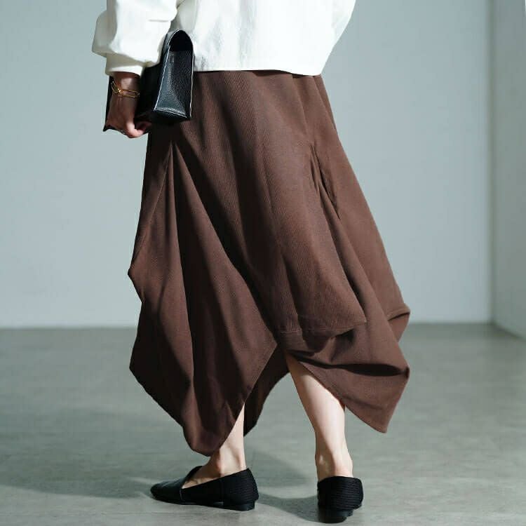 大きいサイズ レディース 変形タックボリュームスカート　sw-0809