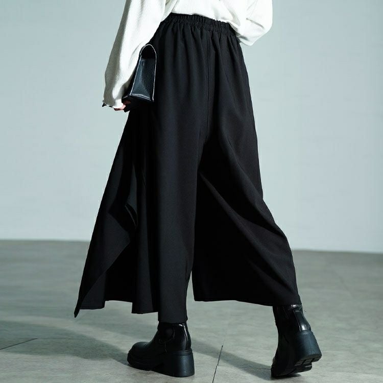 大きいサイズ レディース アシメタック変形ワイドパンツ　sw-0808