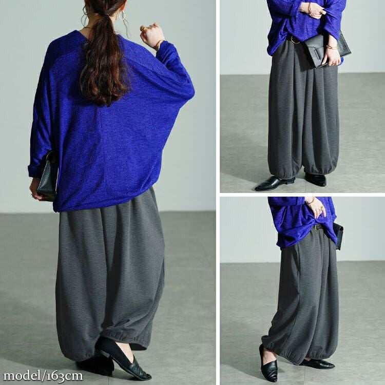 大きいサイズ レディース 裏シャギーサーカスパンツ　sw-0804