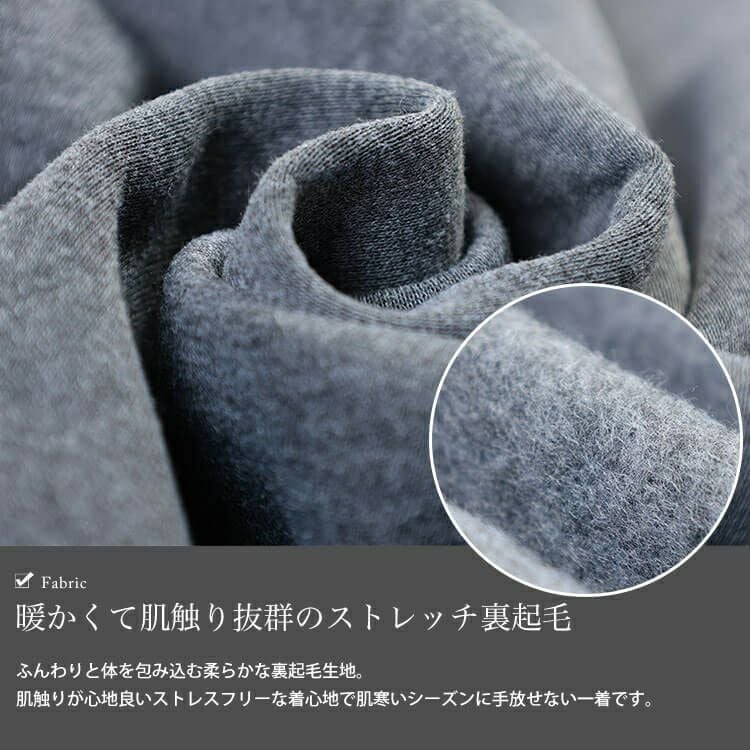 大きいサイズ レディース 裏起毛ウエストドロスト切り替えワンピース　fem-618