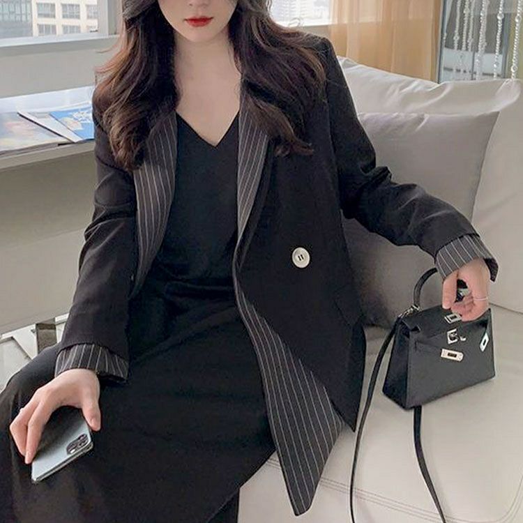 大きいサイズ レディース レイヤード風テーラードジャケット　goldy-1773