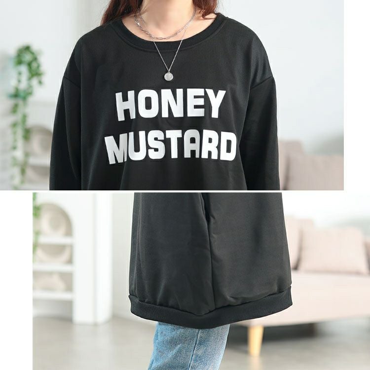 大きいサイズ レディース 英字ロゴビッグシルエットチュニック　goldy-1768