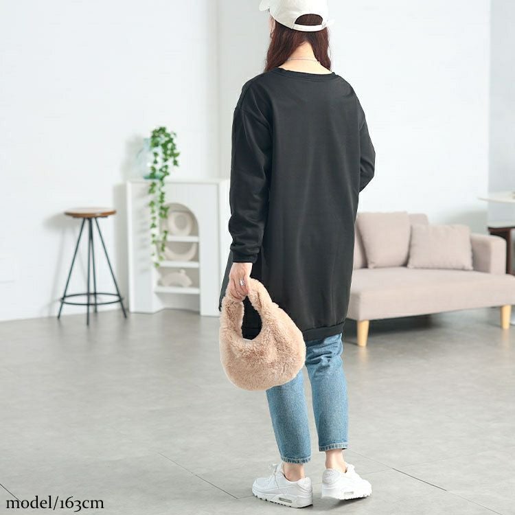 大きいサイズ レディース 英字ロゴビッグシルエットチュニック　goldy-1768