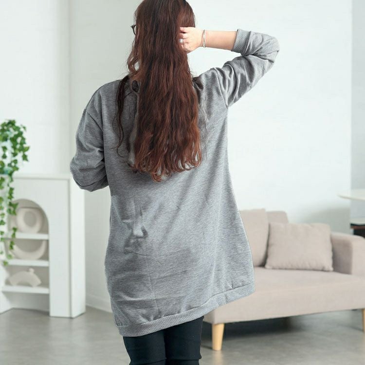 大きいサイズ レディース 英字ロゴビッグシルエットチュニック　goldy-1768